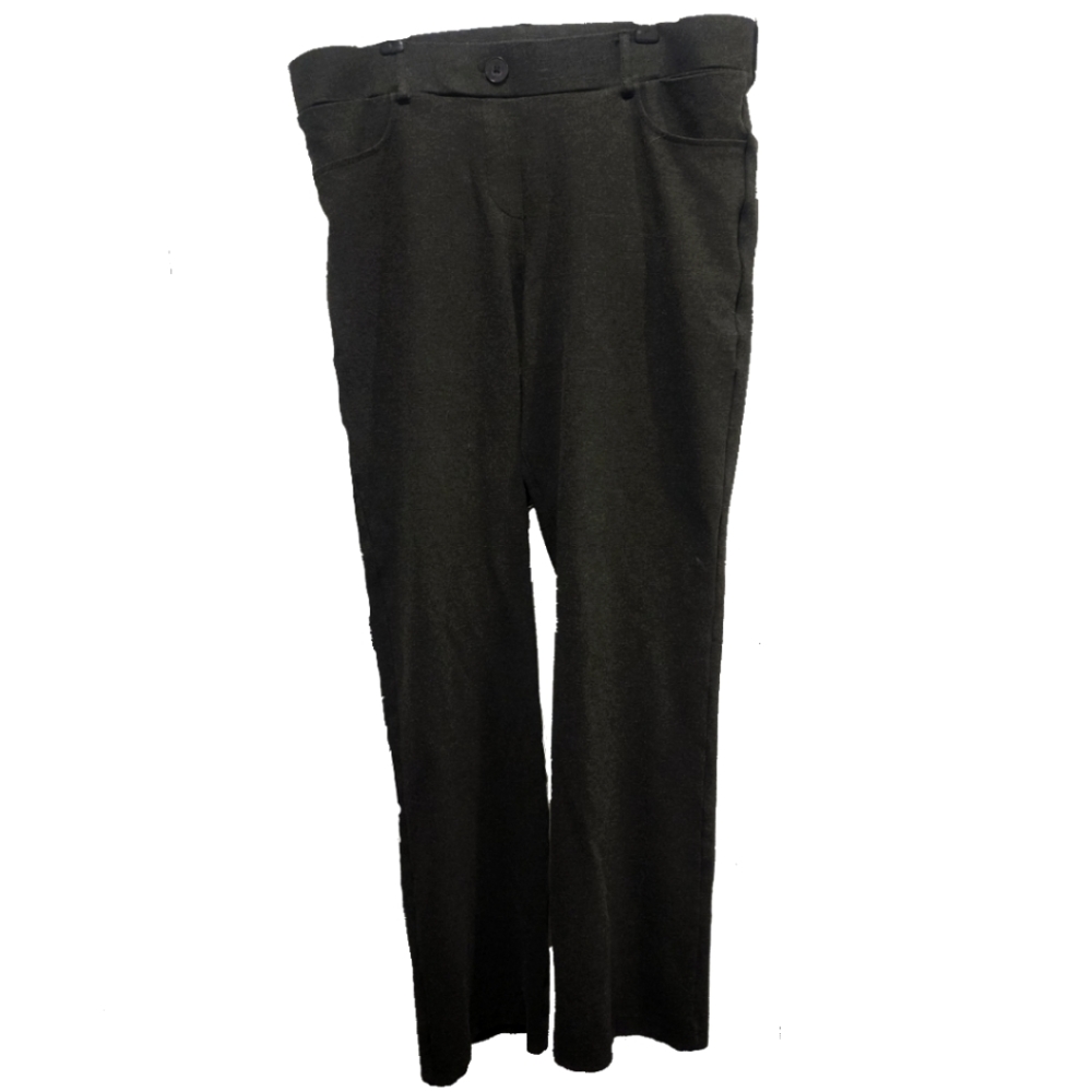 Straight-Leg 7-Pocket Dress Pant Yoga Pants (Charcoal)